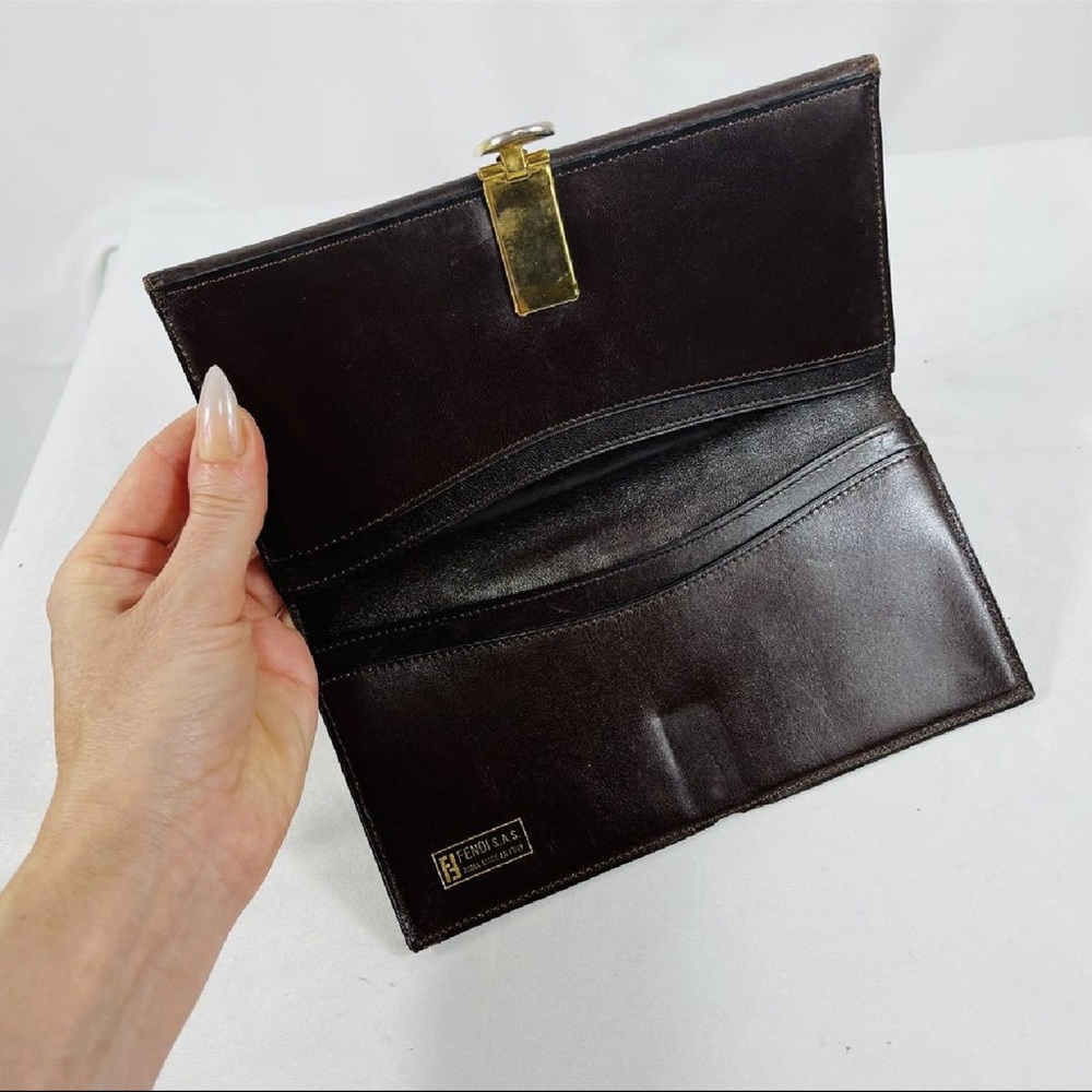 Fendi Vintage Zucca Monogram Canvas & Leather Clutch Wallet - Picture 12 of 15